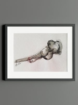 contemporary drawing of female model