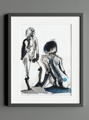 composition of two figures framed