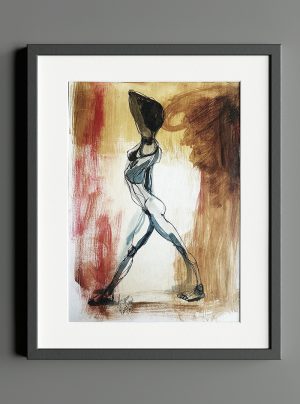 contemporary drawing of female model