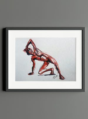 contemporary drawing of female model